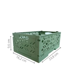 Mini Cagette en plastique vert amande empilable et pliable