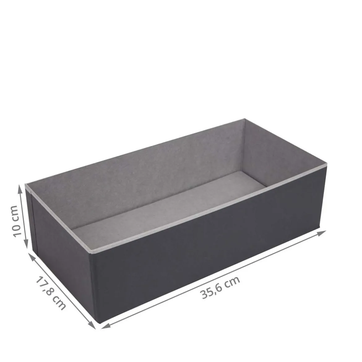 Organisateur de tiroir en carton gris et noir. Taille L