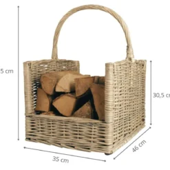 Panier à bûches en osier