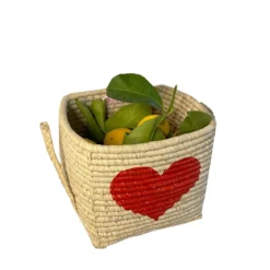 Panier de rangement carré coeur