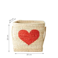 Panier de rangement carré coeur