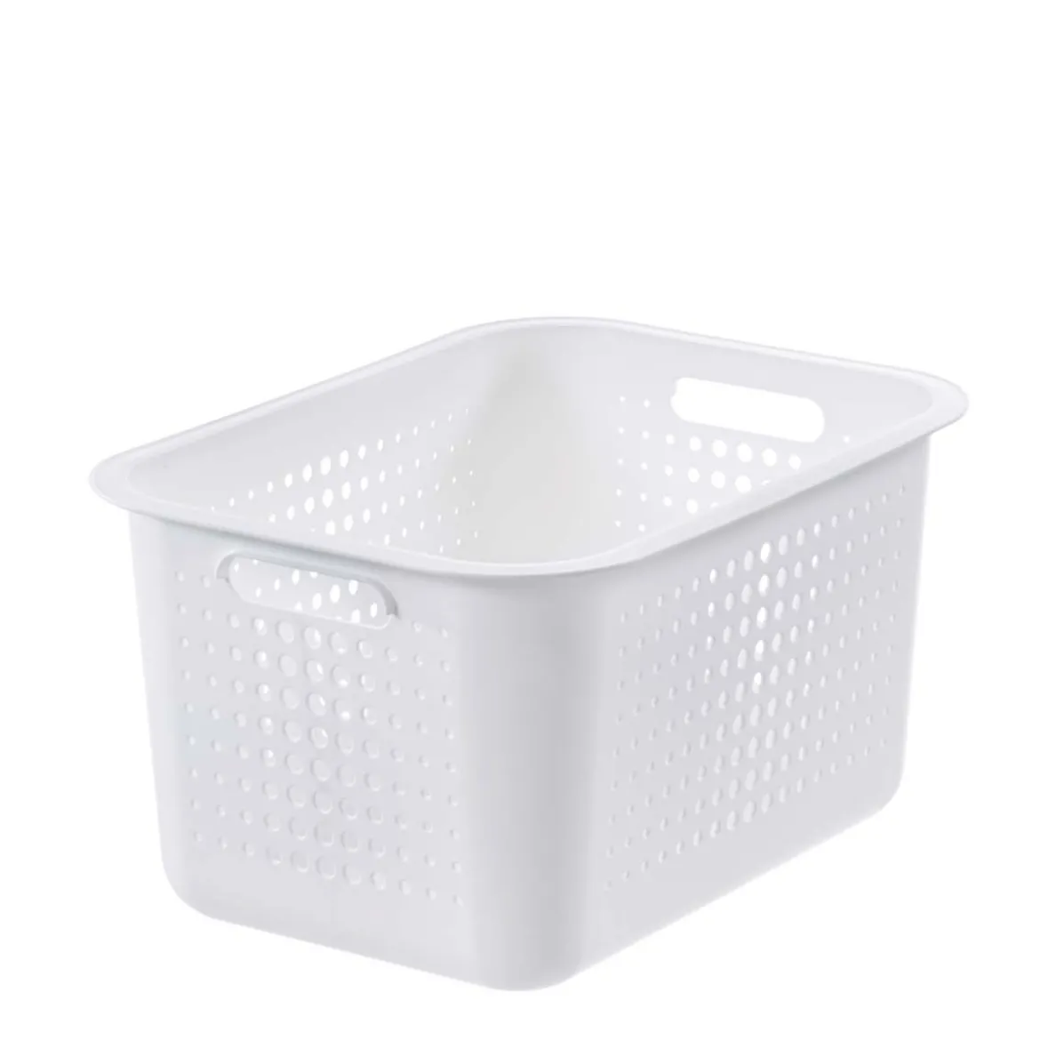Panier de rangement en plastique recyclé avec couvercle en bambou 13 litres