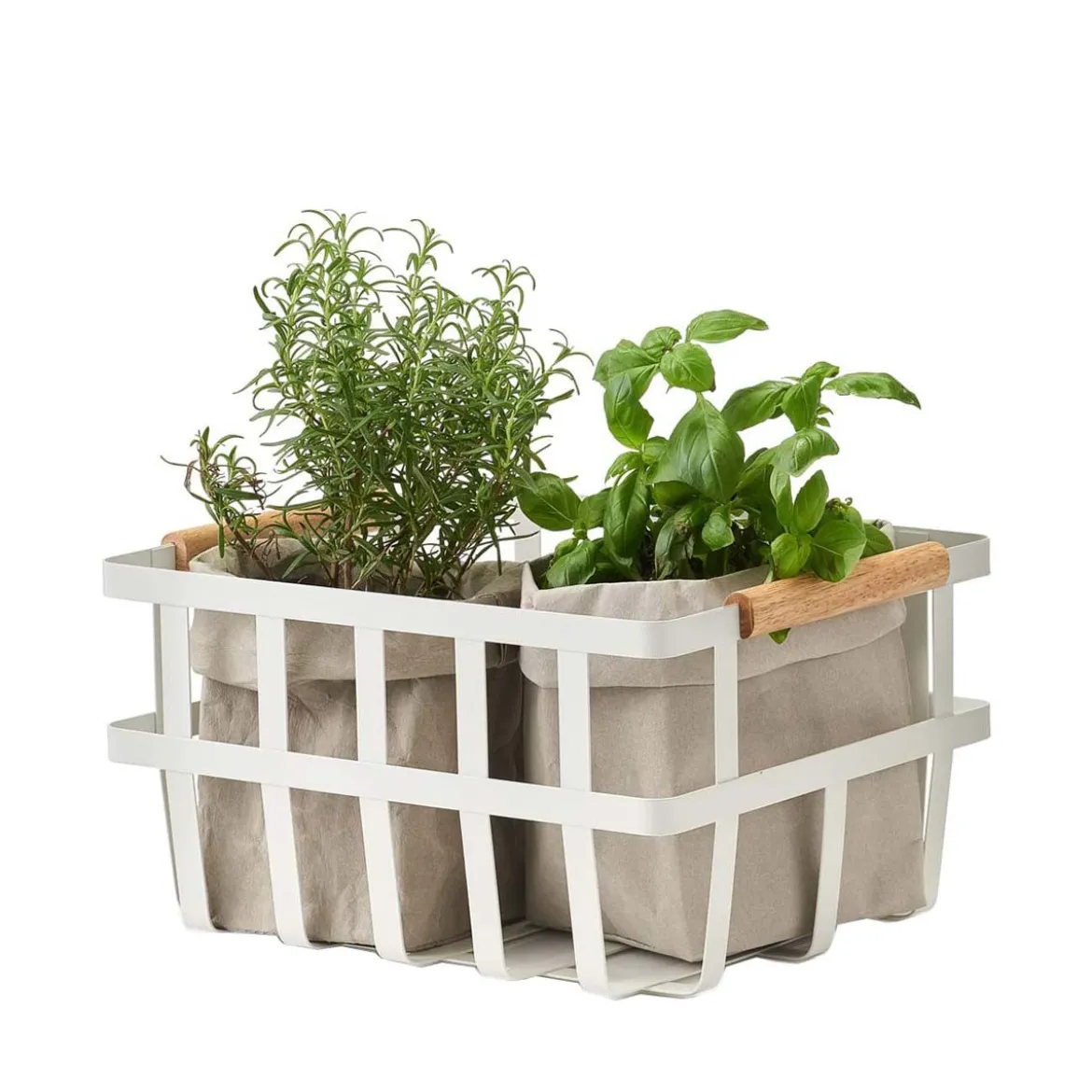 Panier en métal blanc