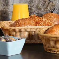 Panier à fruits en plastique façon osier
