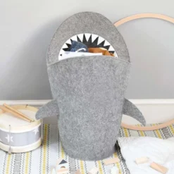 Panier à jouets requin en feutre
