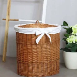 Panier à linge ovale en osier