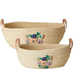 Panier à linge propre en raphia L