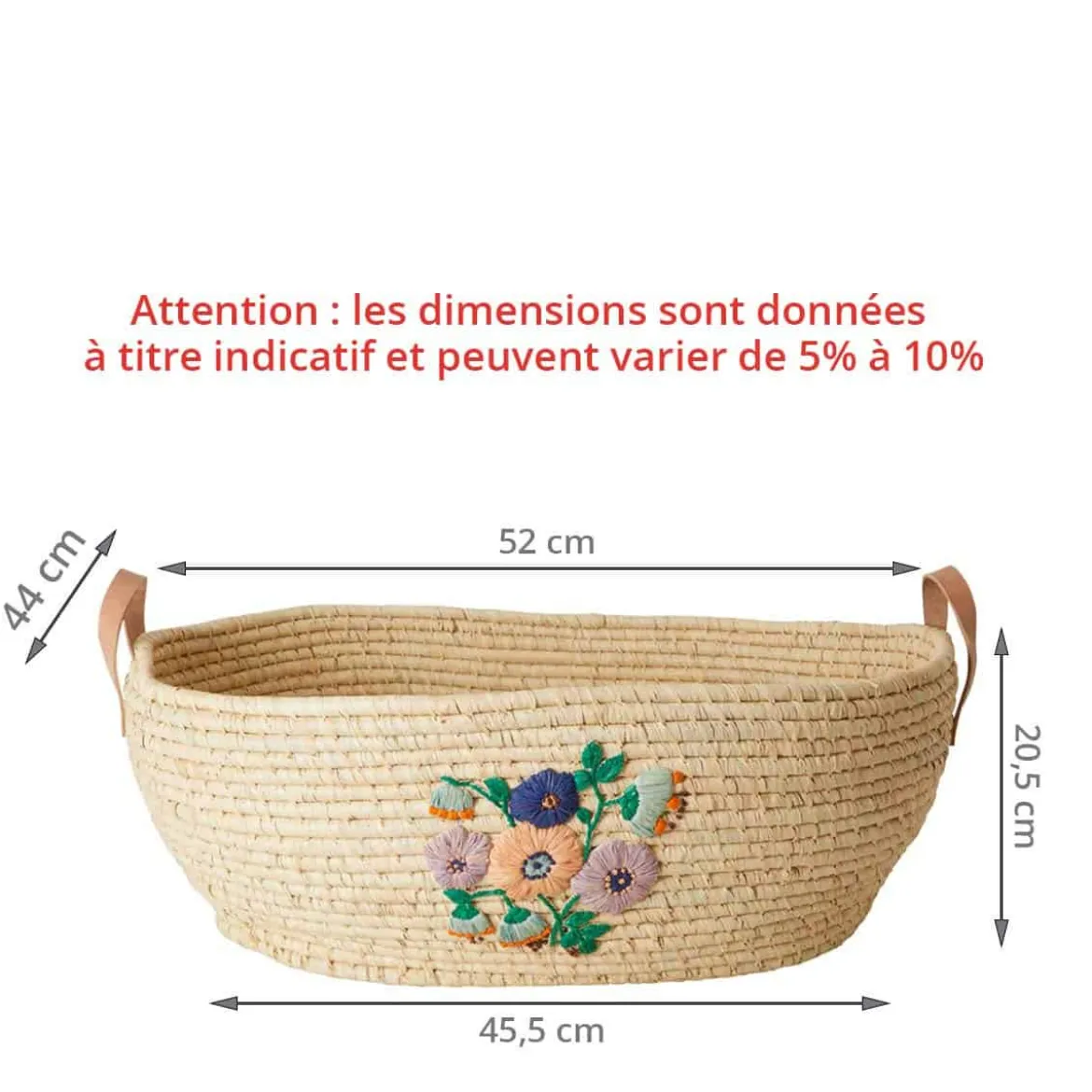 Panier à linge propre en raphia L