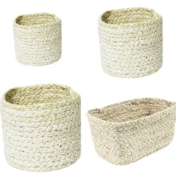Panier rond en fibres de maïs M