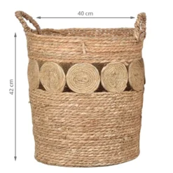 Panier tressé rond L