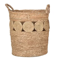 Panier tressé rond L
