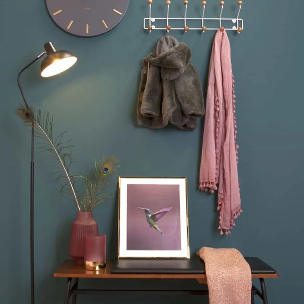 Patère au style scandinave avec 6 double crochets