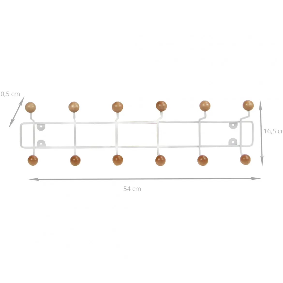 Patère au style scandinave avec 6 double crochets