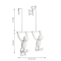 Patère double de porte ludique