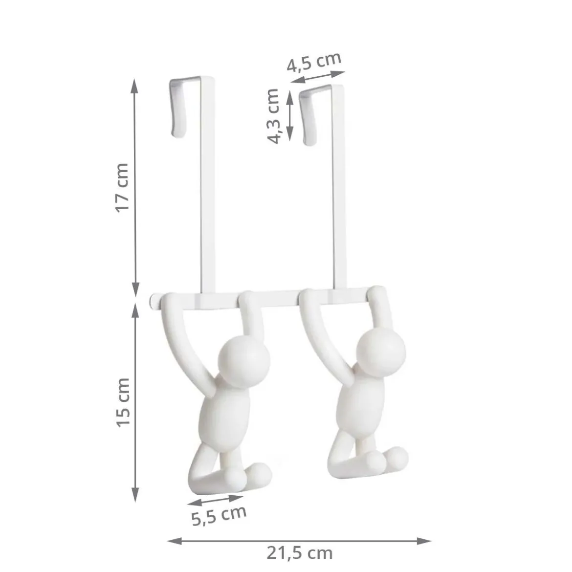 Patère double de porte ludique
