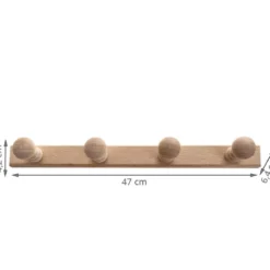 Patère en bois 4 têtes