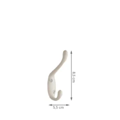 2 patères double crochets en métal blanc