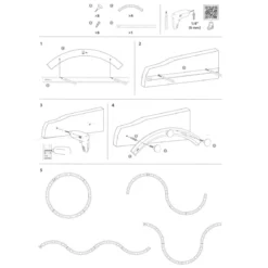 4 patères en bois naturel en forme de vagues