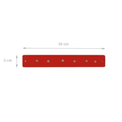 Petite barre magnétique murale rouge avec 6 aimants fins et puissants