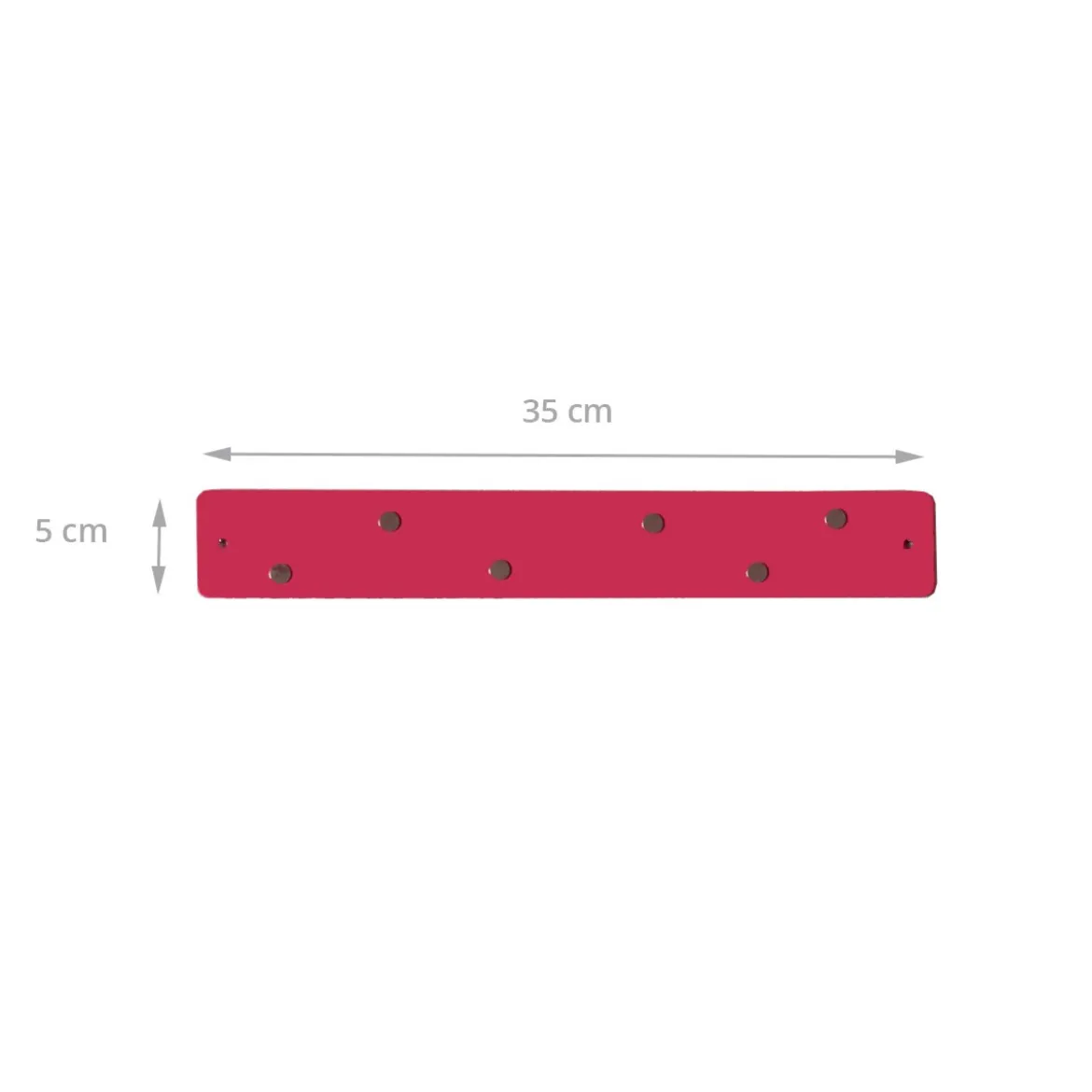 Petite barre magnétique murale rose avec 6 aimants fins et puissants
