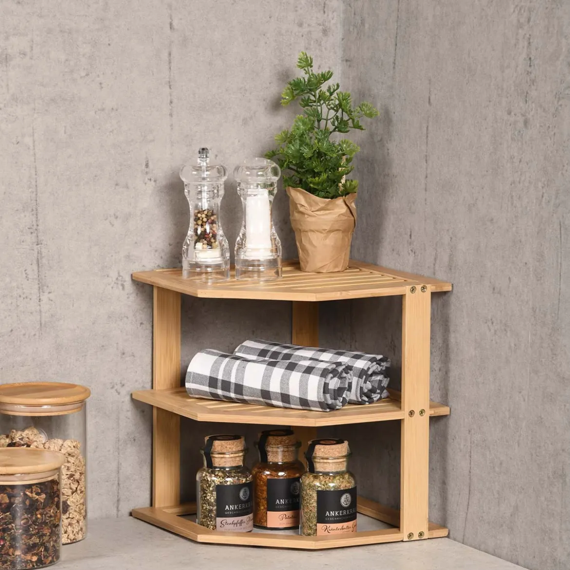 Petite étagère d'angle en bois