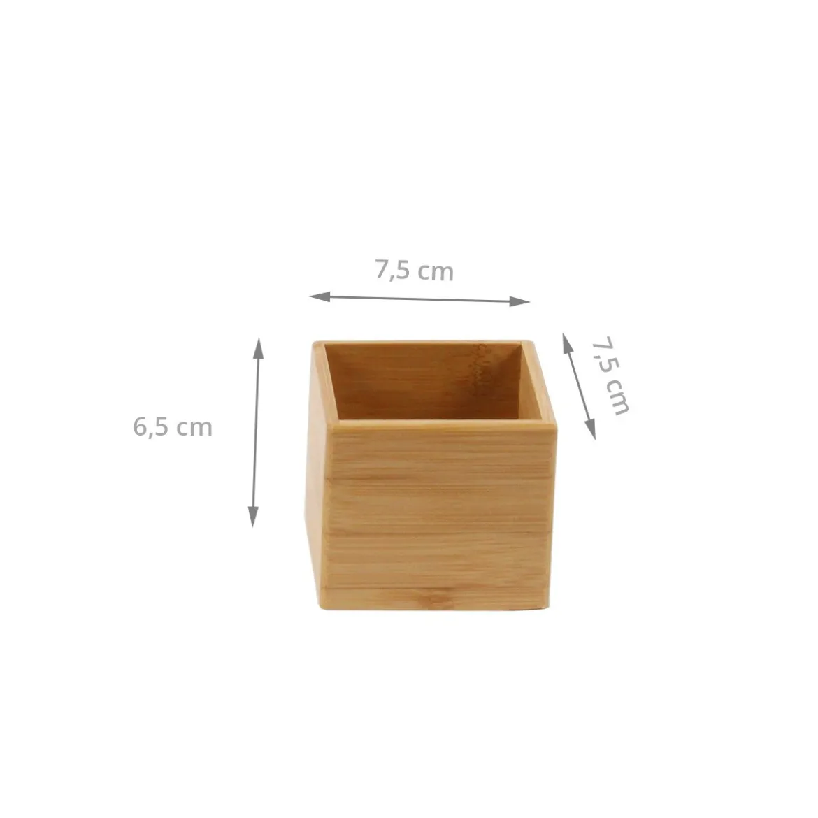 Petit organisateur de tiroirs, carré et superposable, en bambou. S