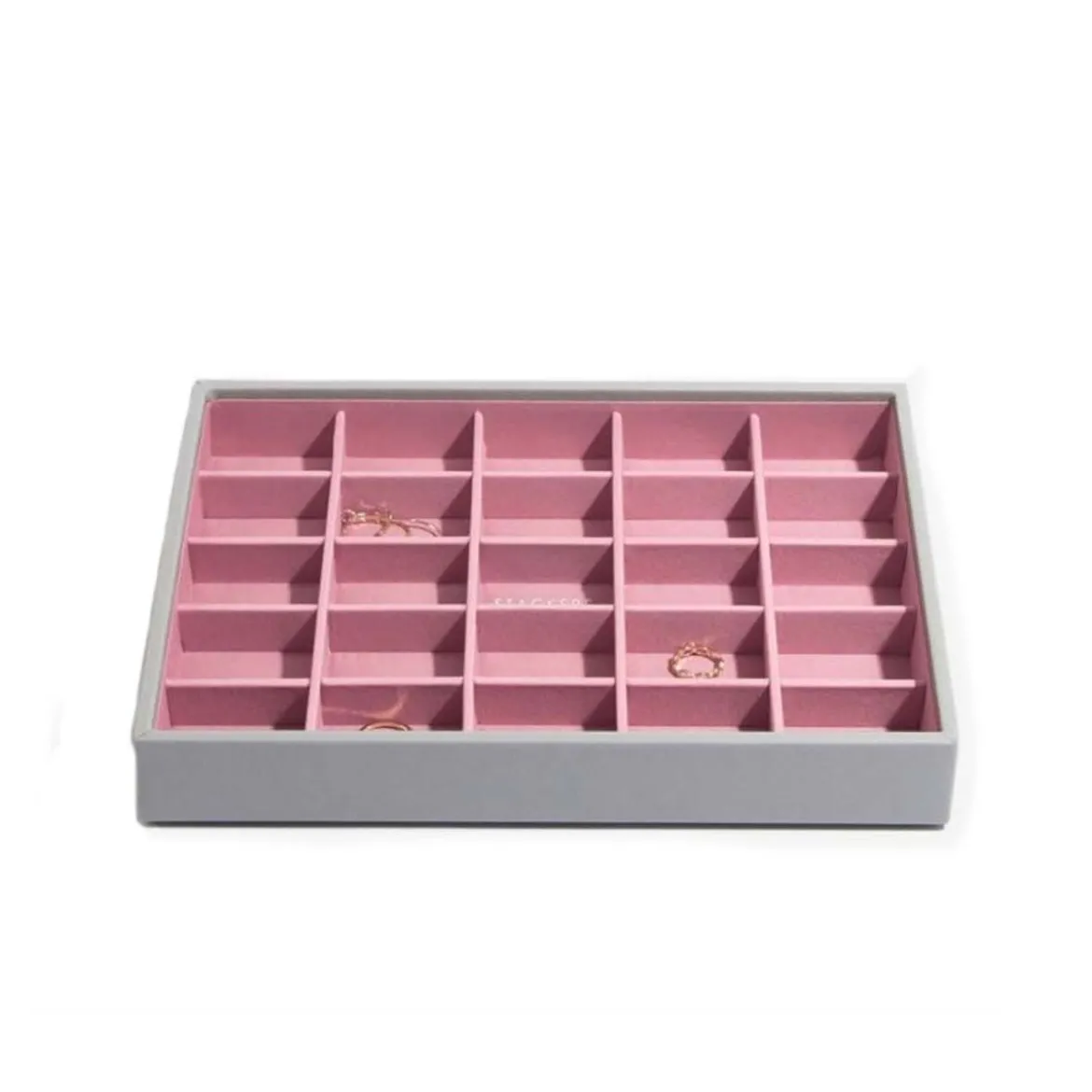 Plateau à bijoux 25 compartiments roses