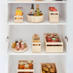 Plateau tournant en bois à rebord