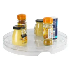 Plateau tournant en plastique transparent