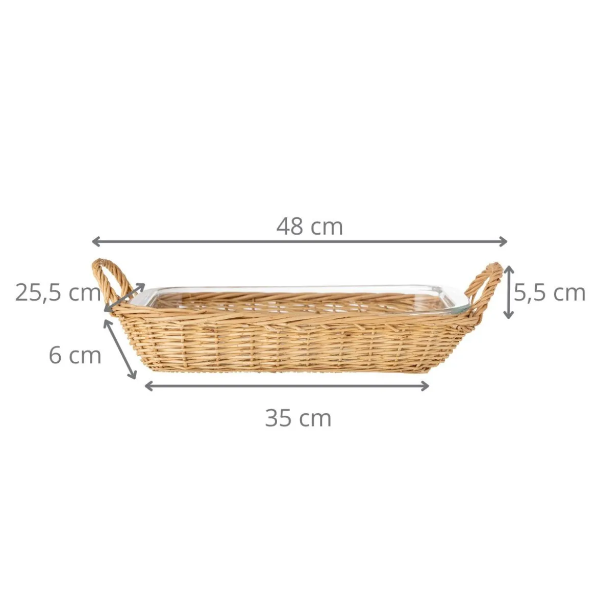 Plat rectangulaire avec panier