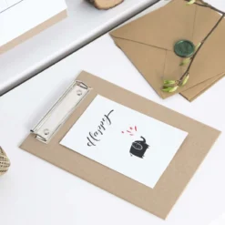 Porte bloc à pince A5 en carton kraft