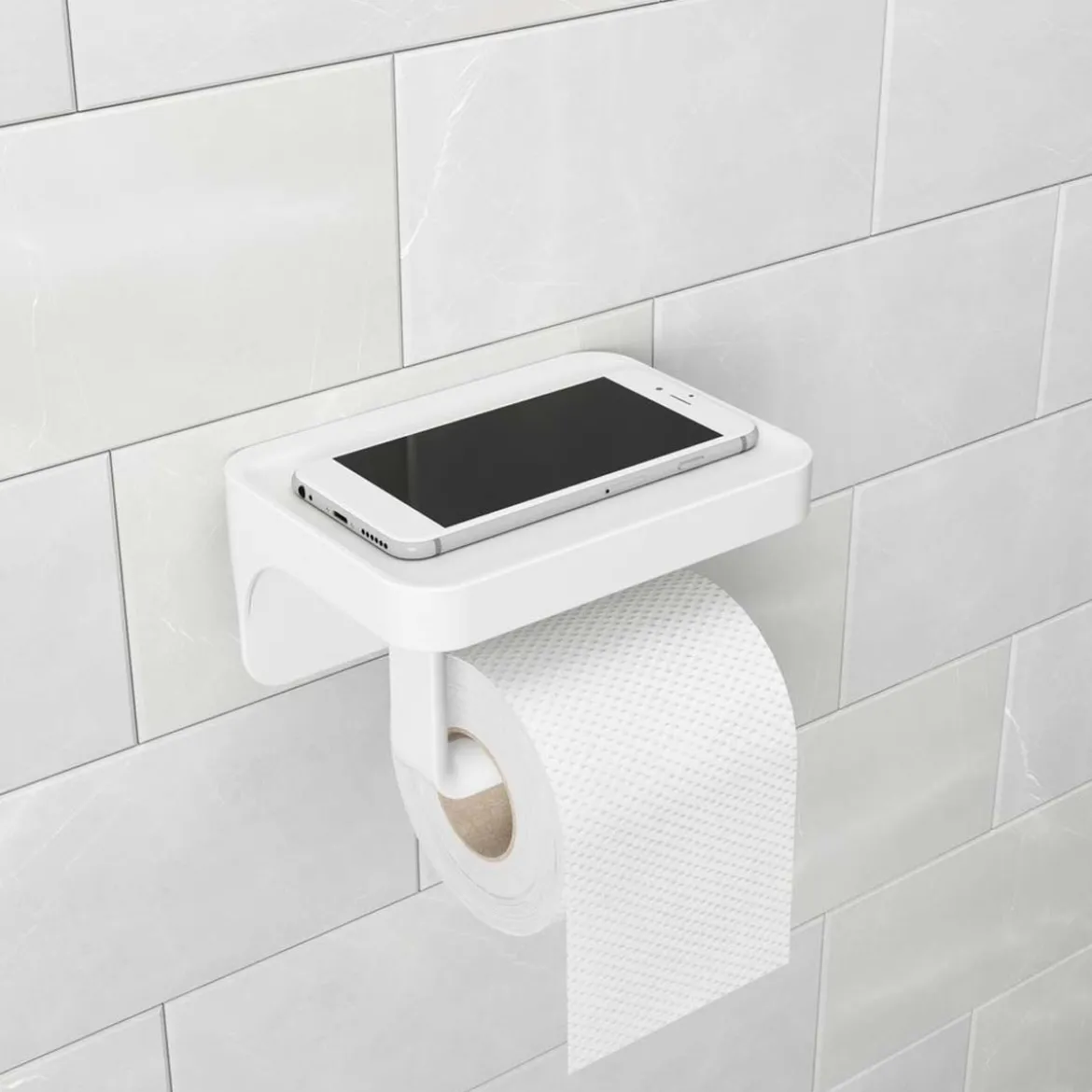Porte papier toilette à ventouse adhésive