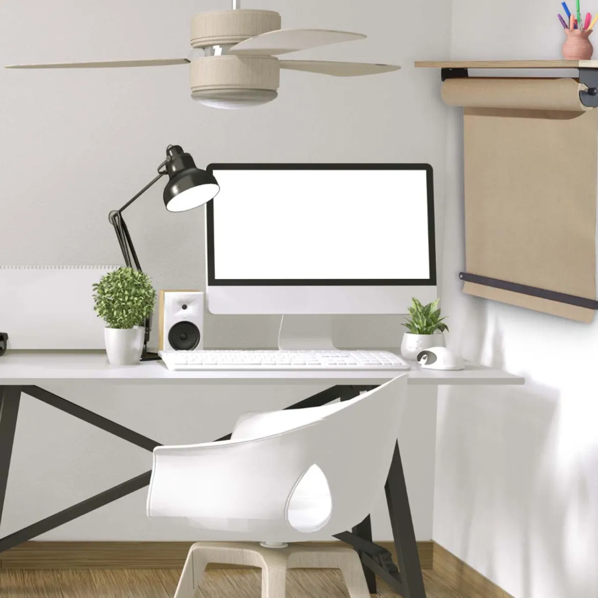 Porte-rouleau de papier kraft mural