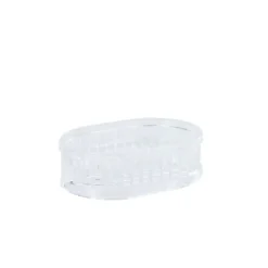Porte-savon cannelé en plastique transparent