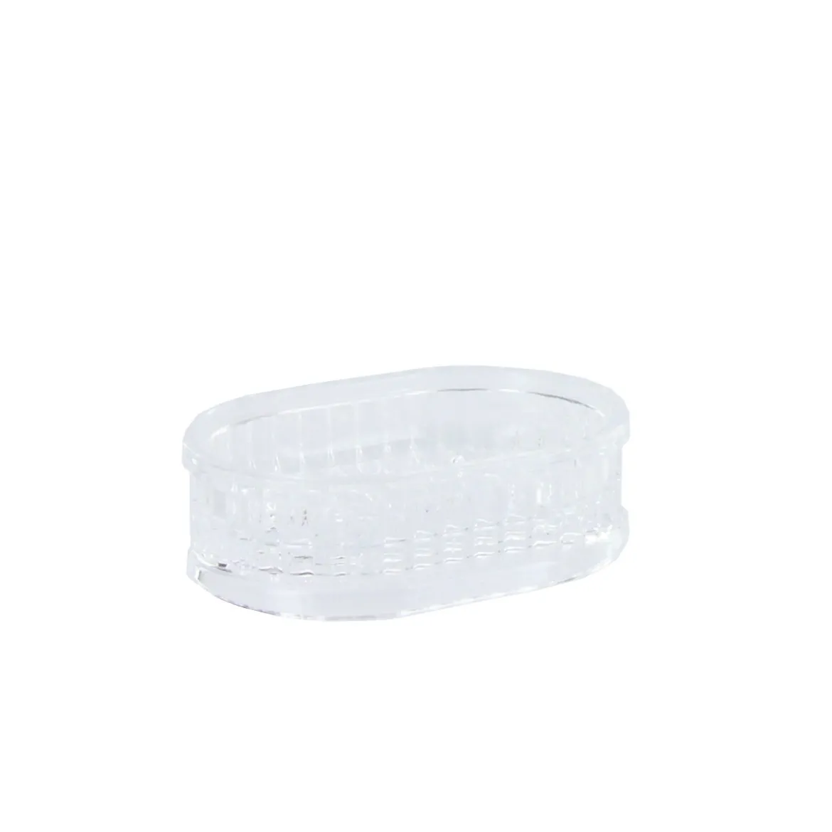 Porte-savon cannelé en plastique transparent