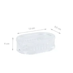 Porte-savon cannelé en plastique transparent