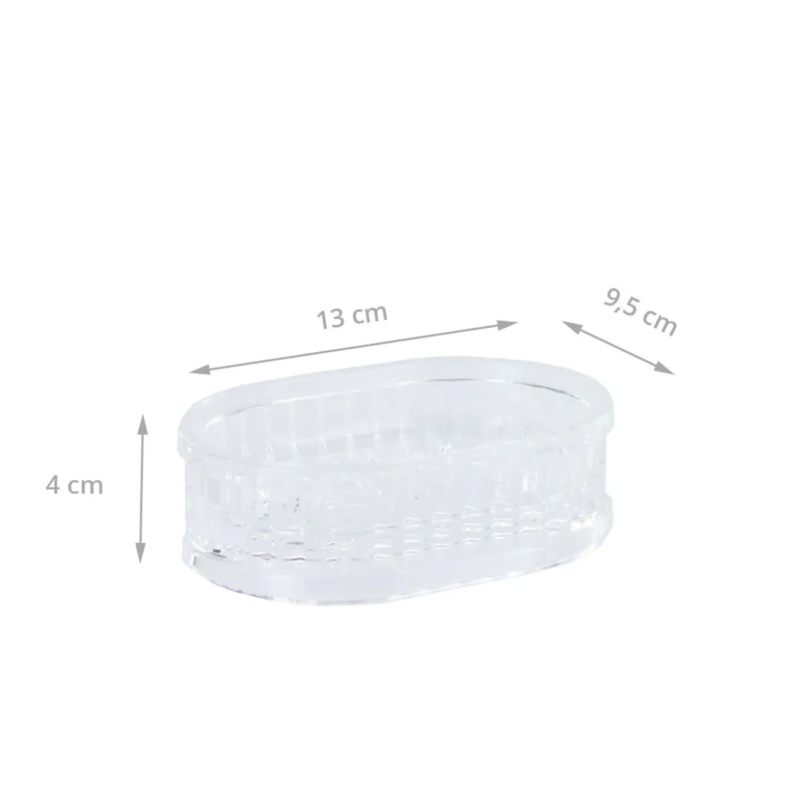 Porte-savon cannelé en plastique transparent