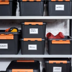12 porte-étiquettes adhésifs en plastique transparent