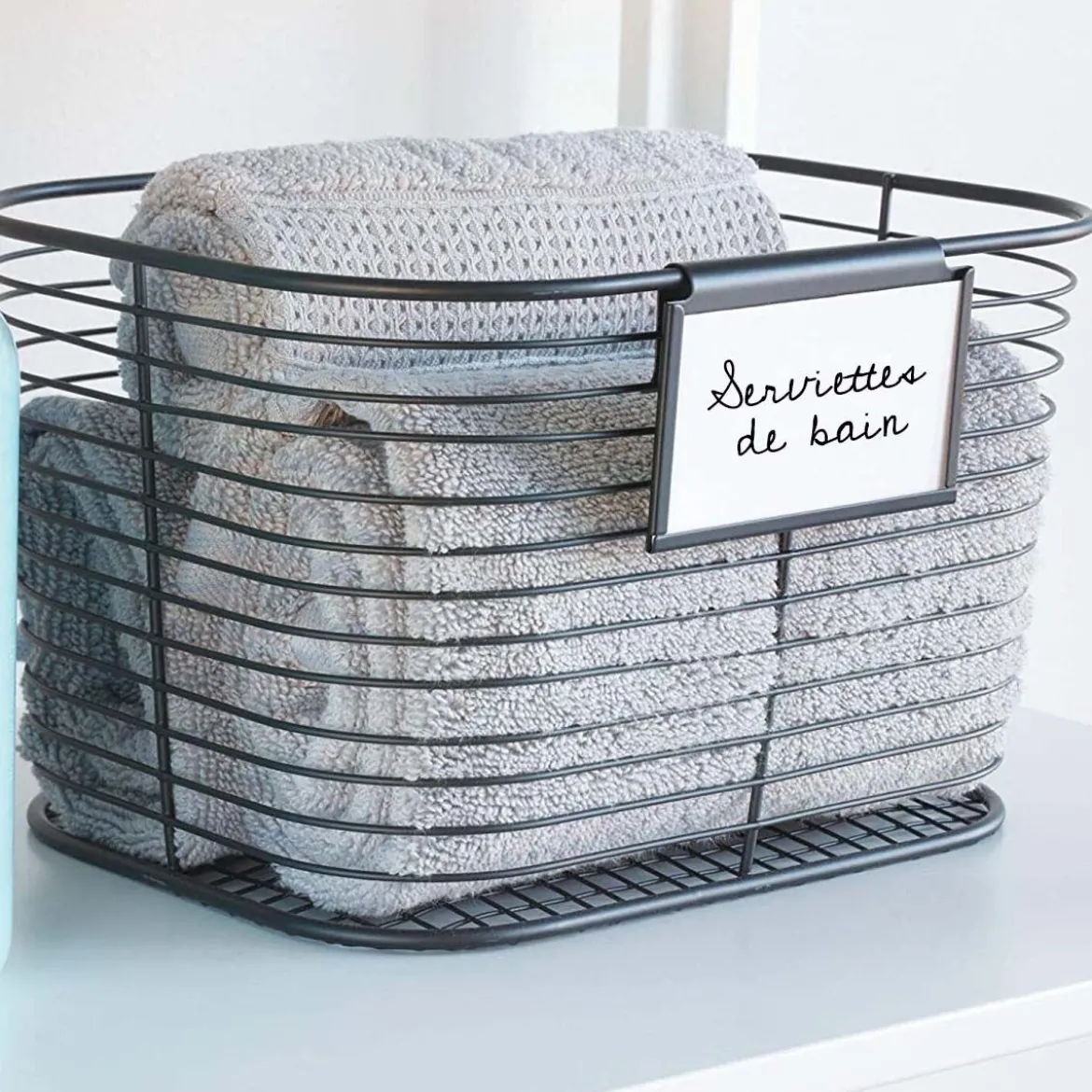 3 Porte-étiquettes clipsables noirs pour panier ou boîte