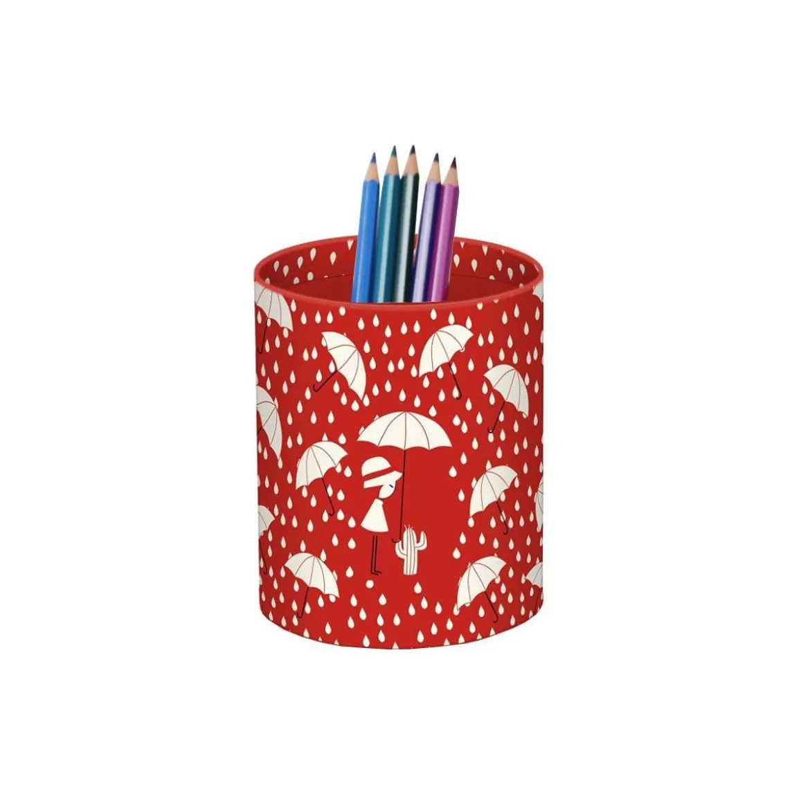 Pot à crayons rouge enfant
