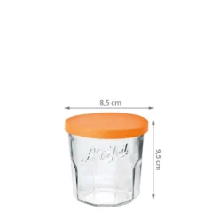 Pot en verre avec couvercle orange