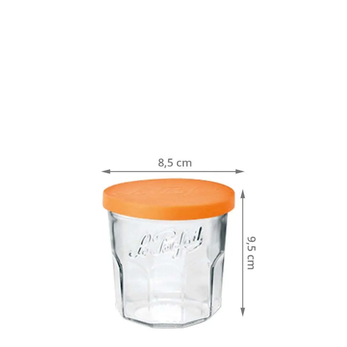 Pot en verre avec couvercle orange