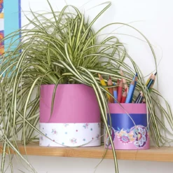 3 pots à crayons ronds en bois