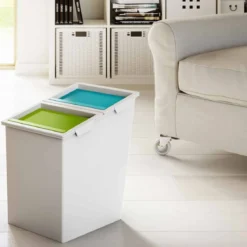 Poubelle de bureau à 2 compartiments