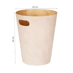 Poubelle de bureau en bois crème