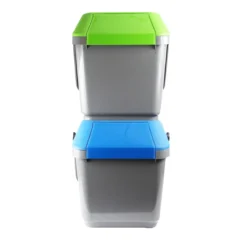Poubelle de recyclage grise et verte