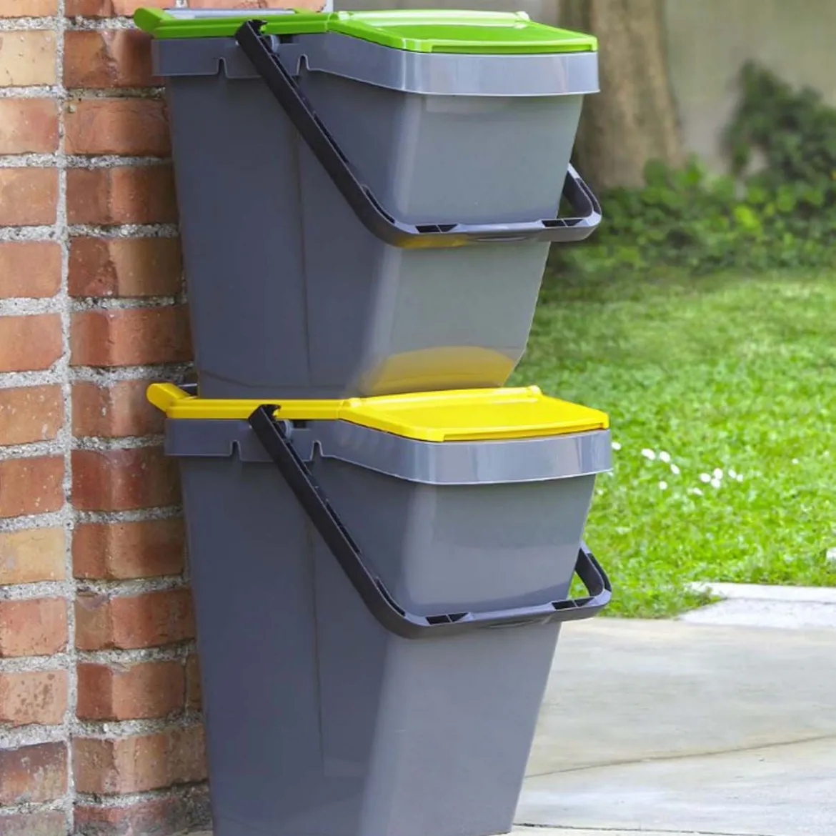 Poubelle de tri sélectif bleue 35 litres