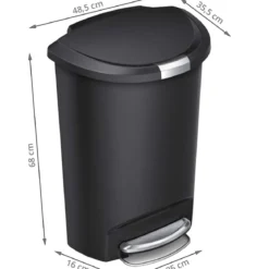 Poubelle noire demi-lune 50 litres - Simple Human