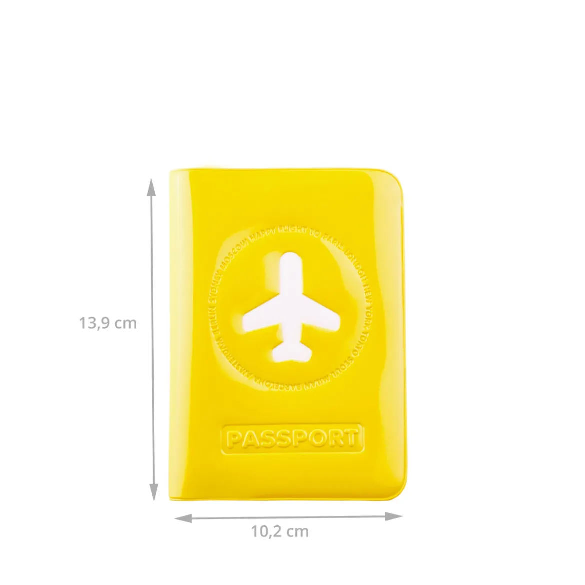 Protège passeport jaune brillant