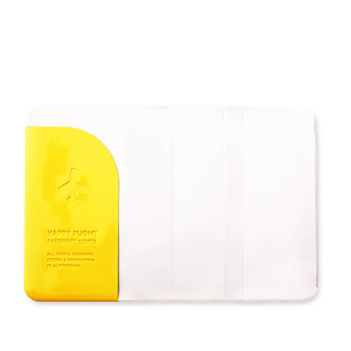 Protège passeport jaune brillant